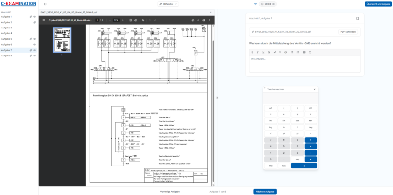 Screenshot Anmeldung von C-EXAMINATION