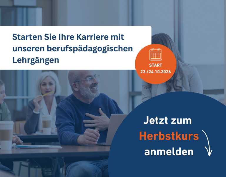 Ausbilder Plus mit den Bestandteilen: Lernprozessbegleiter/-in, Aus- und Weiterbildungspädagoge/-in Berufspädagoge/-in 