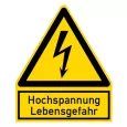 Warnschild "Hochspannung - Lebensgefahr" 