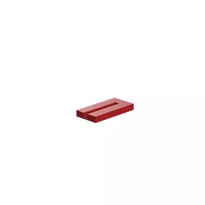 Bauplatte 15x30x3,75 mm, rot mit Nuten 15x30x3,75 mm