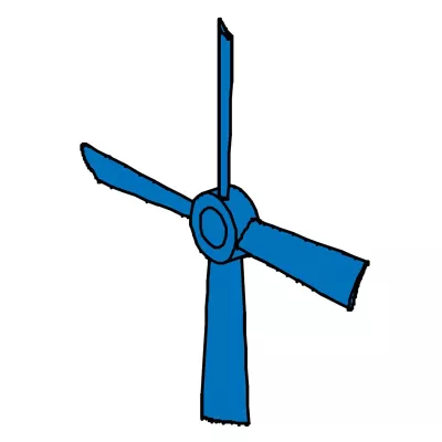 Luftschraube mit 4 Flügeln, blau 