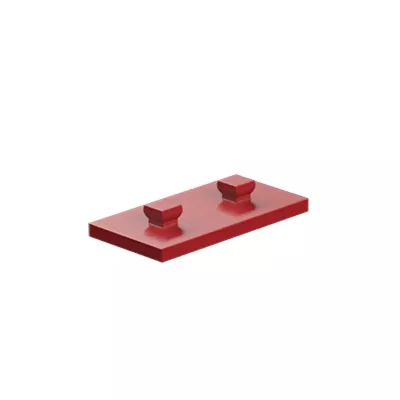 Bauplatte 15x30 mm, rot mit Zapfen 15x30 mm