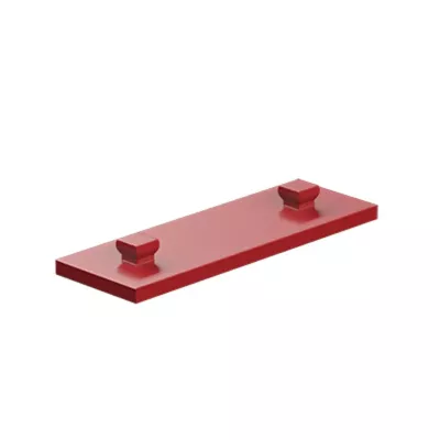 Bauplatte 15x45 mm, rot mit Zapfen 15x45 mm