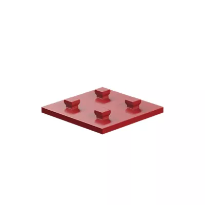 Bauplatte 30x30 mit 4 Zapfen rot 
