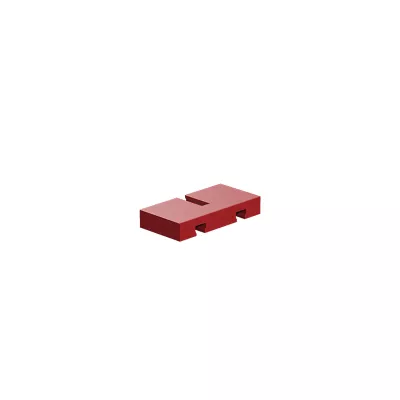 Bauplatte 15x30x5 mm, rot mit Nuten 15x30x5 mm